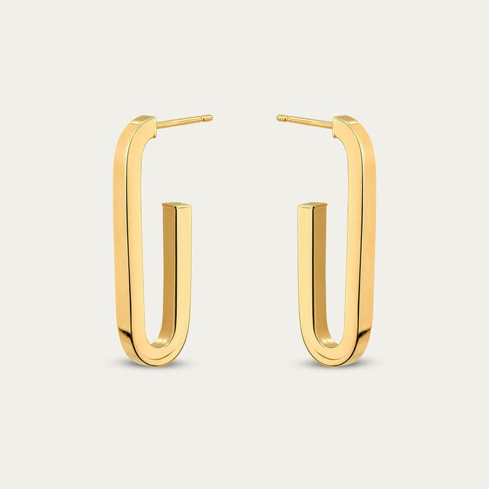 Yellow Gold Plated Steling Silver J Hoop Earrings
