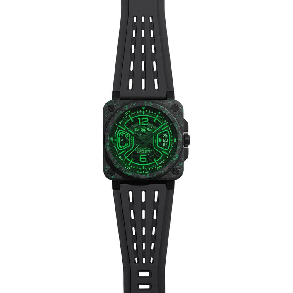 Bell&Ross BR-X3 Night Vision 41mm Skeleton Dial Black Rubber Strap Watch image number 2