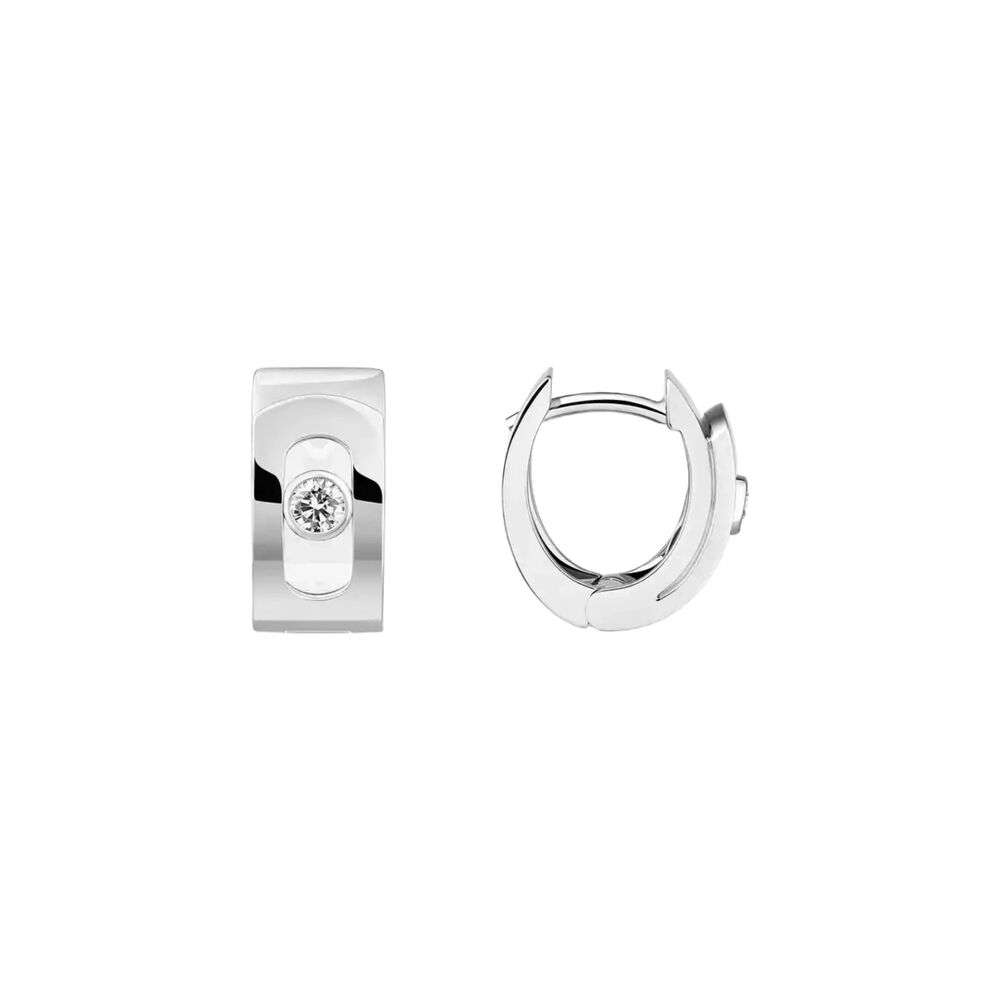 Messika Move Noa 18ct White Gold 0.05ct Diamond Hoop Earrings