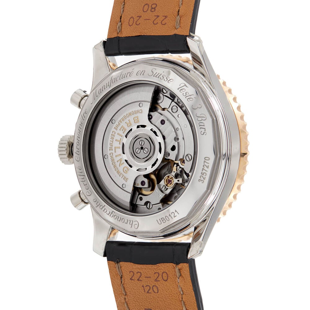 Pre-Owned Breitling Navitimer 1 43mm Grey Chronograph Dial Black Leather Strap Watch image number 3