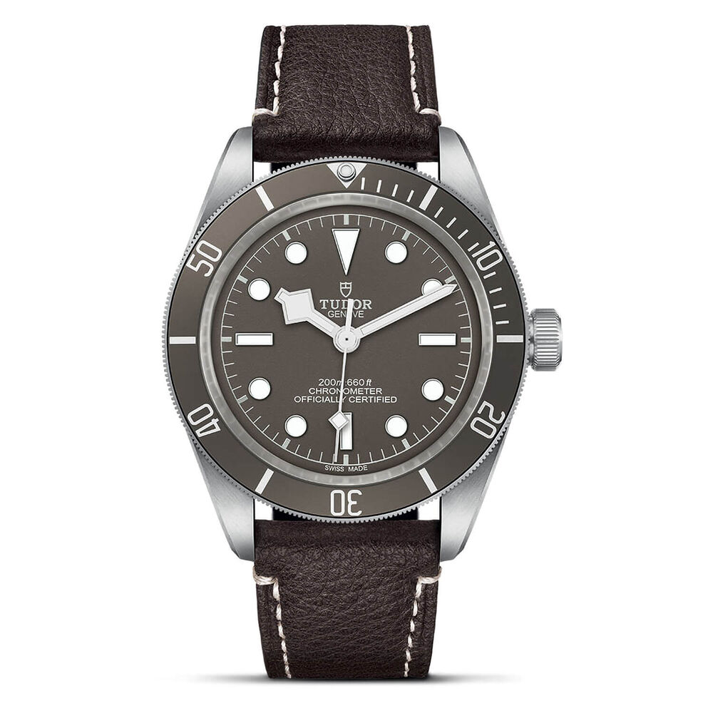 TUDOR Black Bay Fifty-Eight 39mm Grey Dial Silver Case Brown Leather Strap Watch image number 0