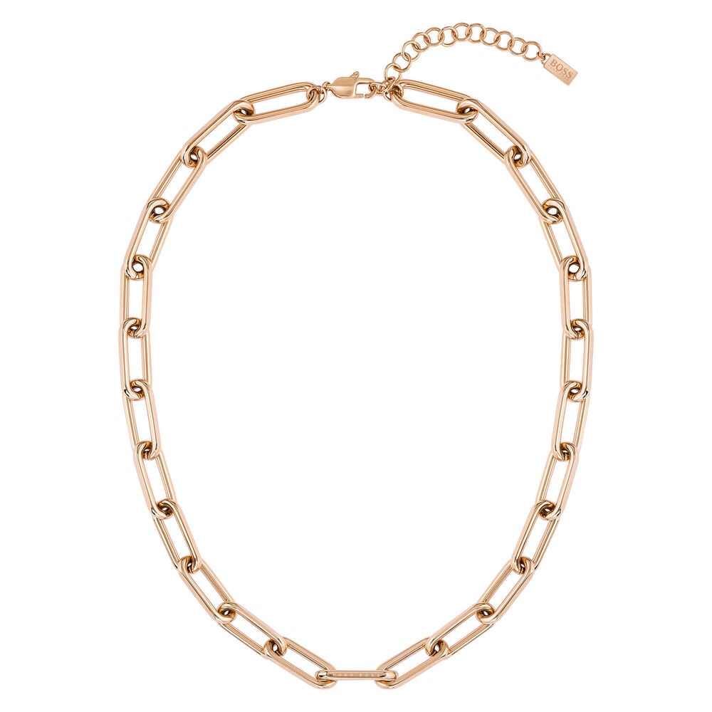 BOSS Ladies Tessa Carnation Gold IP Necklace image number 0