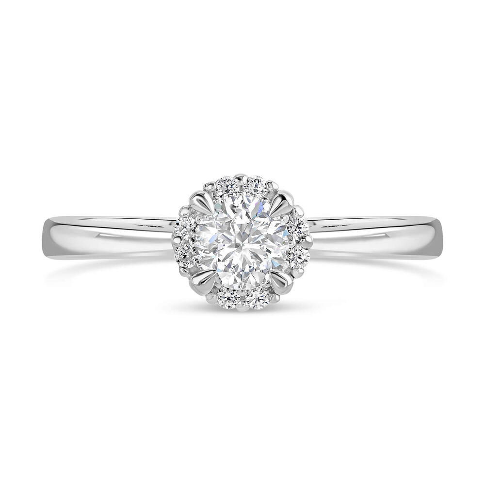Northern Star 0.44ct Round Diamond Brilliant Halo 18ct White Gold Ring
