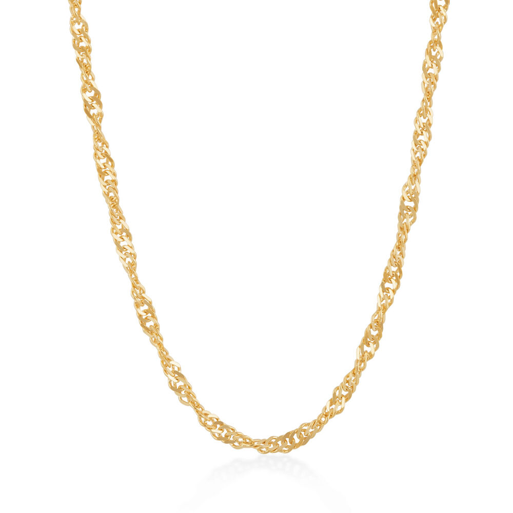 9ct Yellow Gold Singapore Twisted Chain Necklace image number 0