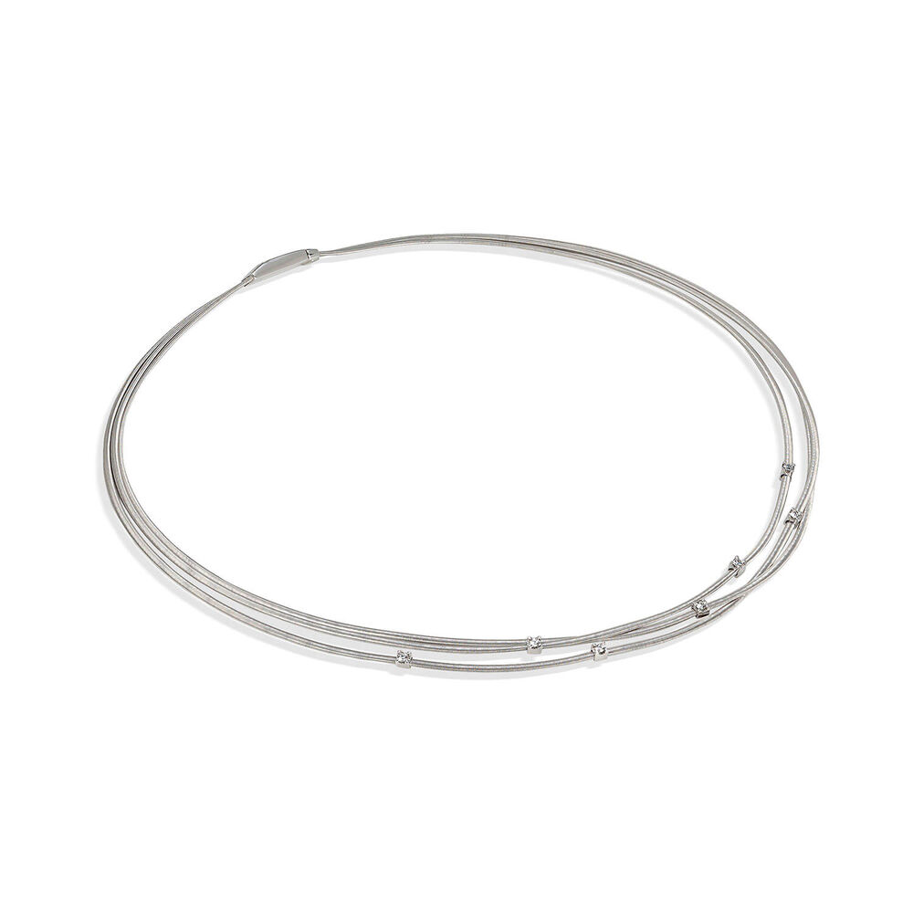 Marco Bicego Goa 18ct white gold 0.21 carat diamond necklace