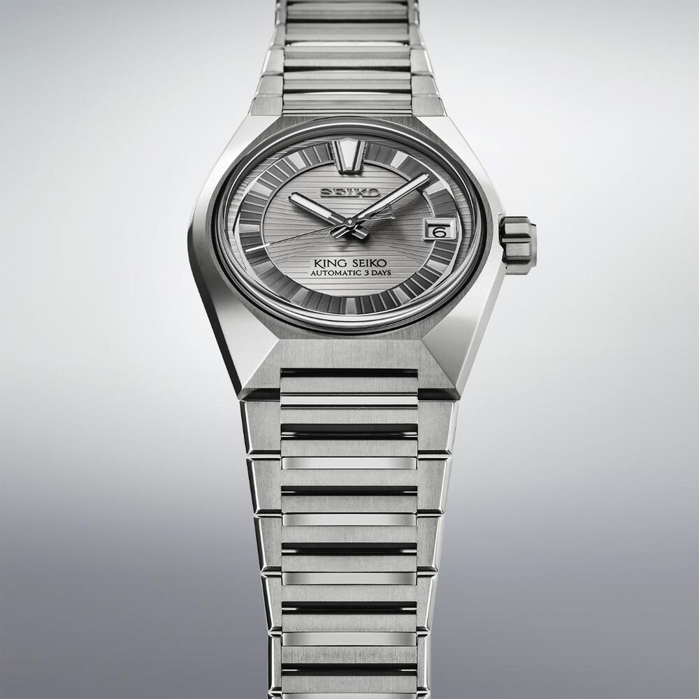 Seiko King Seiko VANAC "Tokyo Highway" Silvertone 41mm Silver Dial Titanium Bracelet Watch
