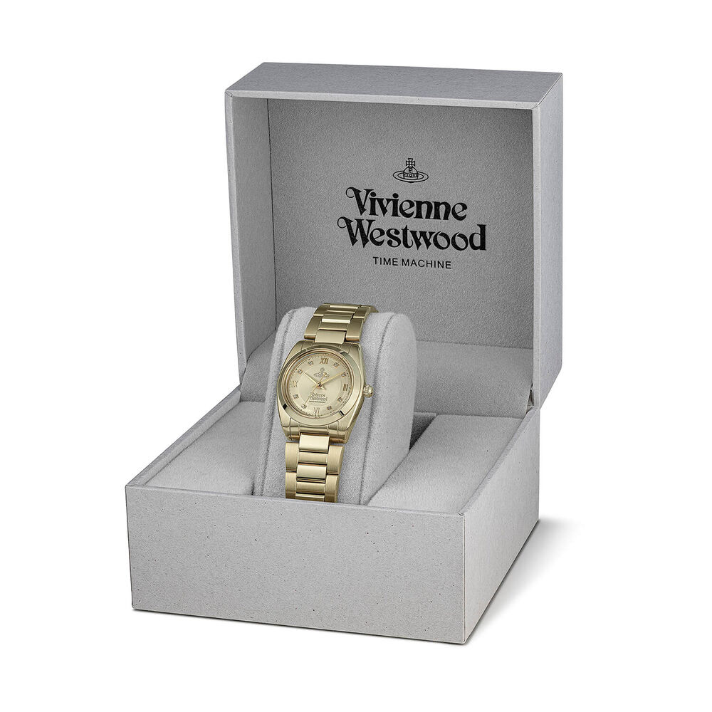 Vivienne Westwood Tavistock 28mm Champagne Dial Gold Tone Steel Bracelet Watch