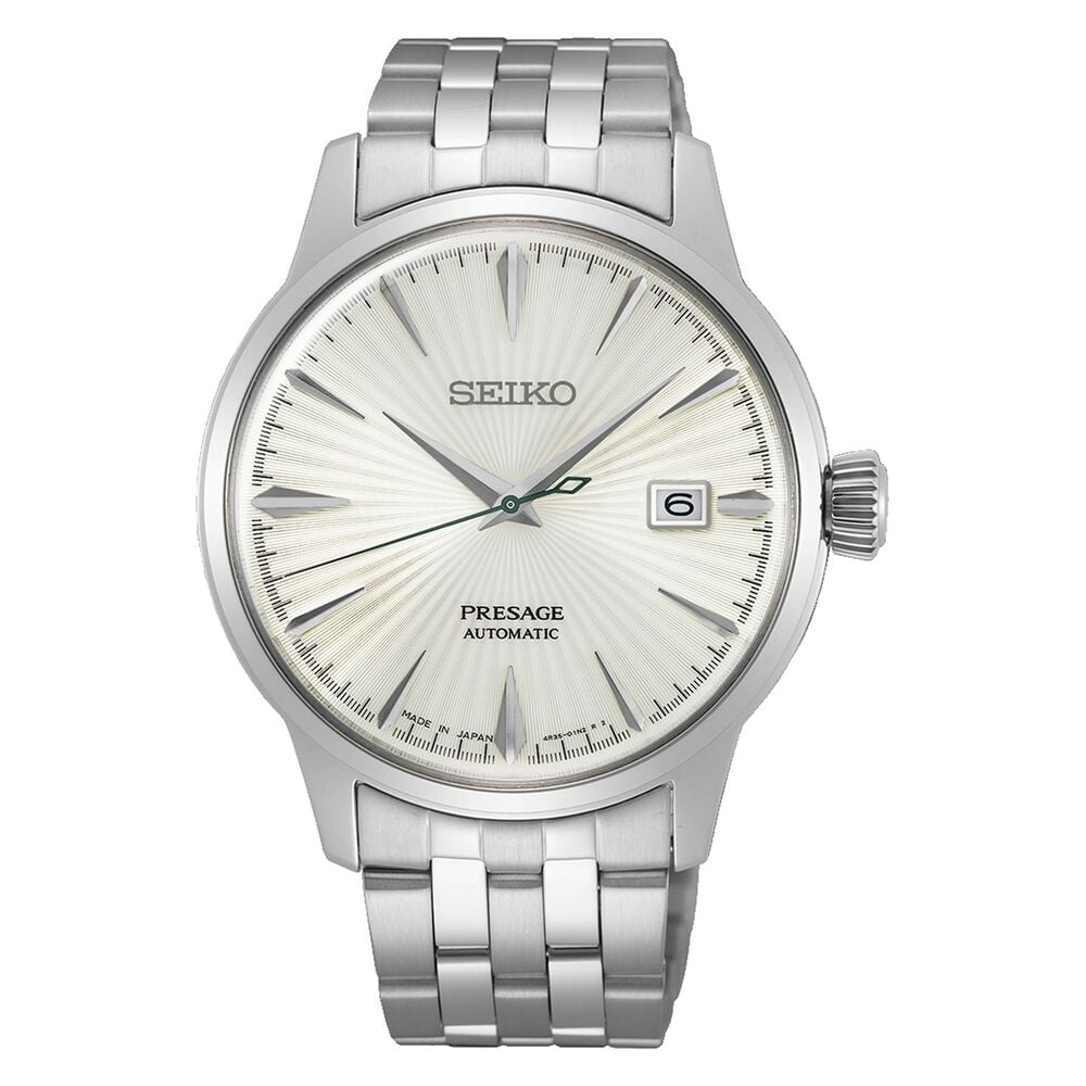 Seiko Presage Cocktail Time 40.5mm Silver Dial Steel Bracelet Watch
