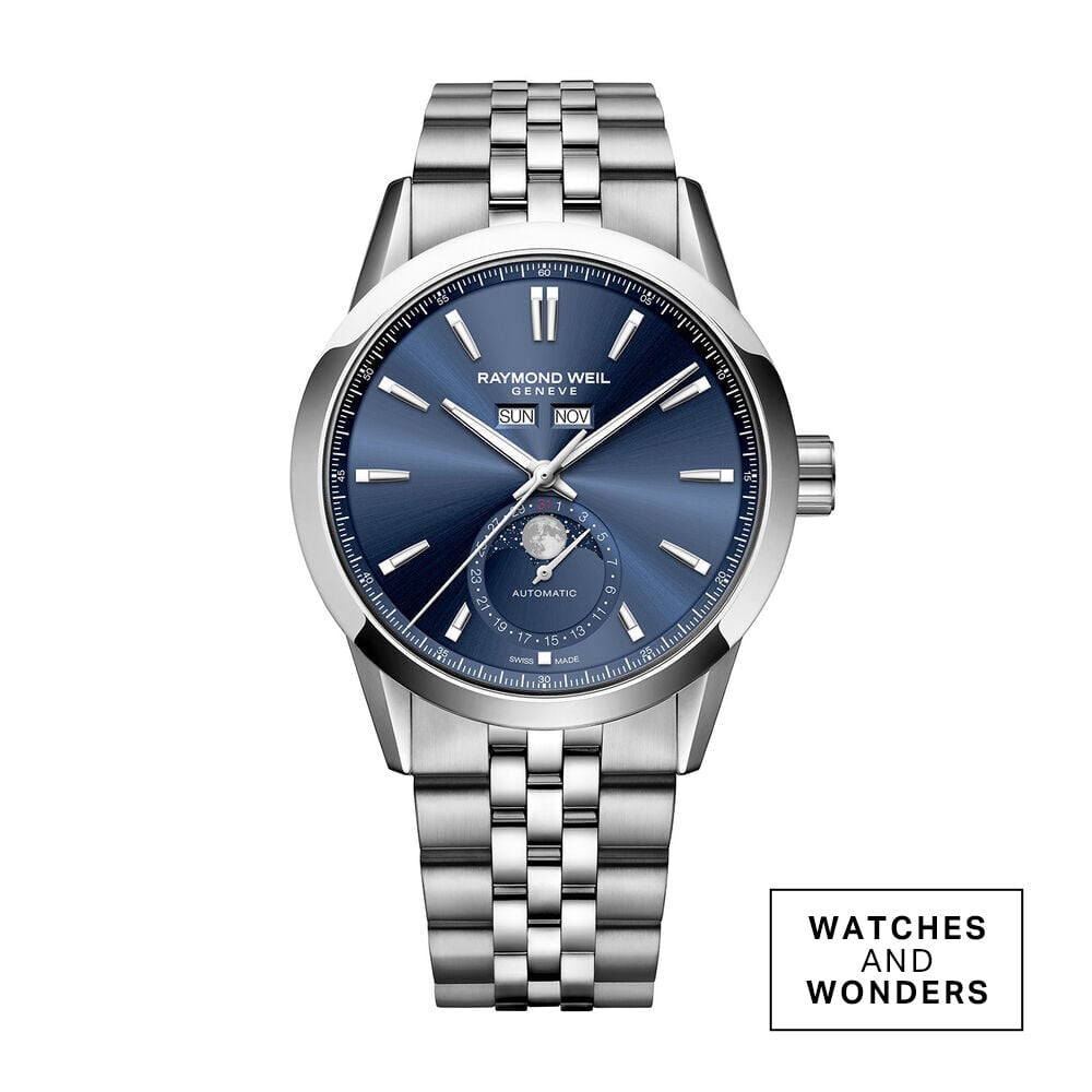 Raymond Weil Freelancer Complete Calendar 40mm Blue Sunray Dial Stainless Steel Bracelet Watch