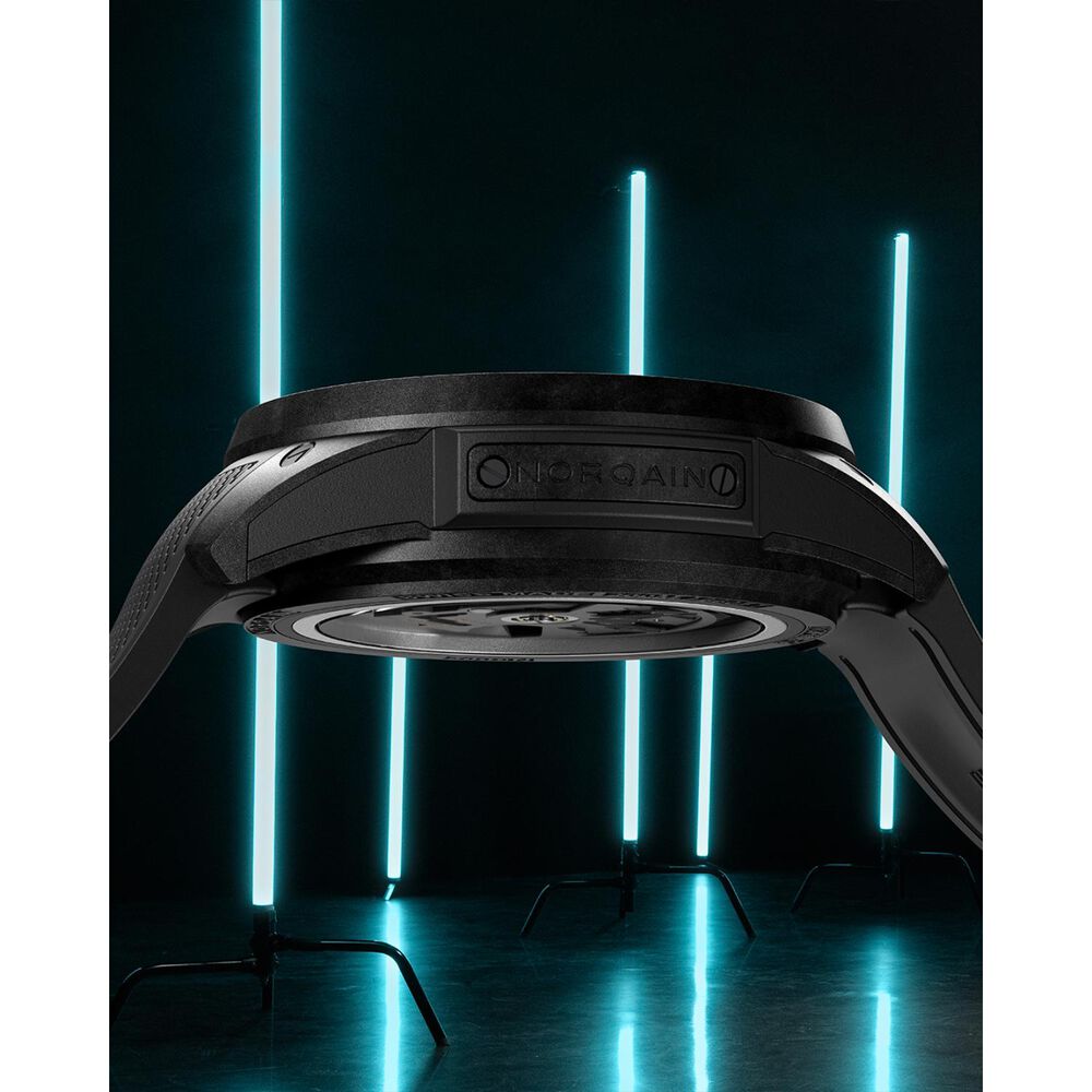 NORQAIN Wild ONE Skeleton Chrono 42mm Dial Black Rubber Strap Watch