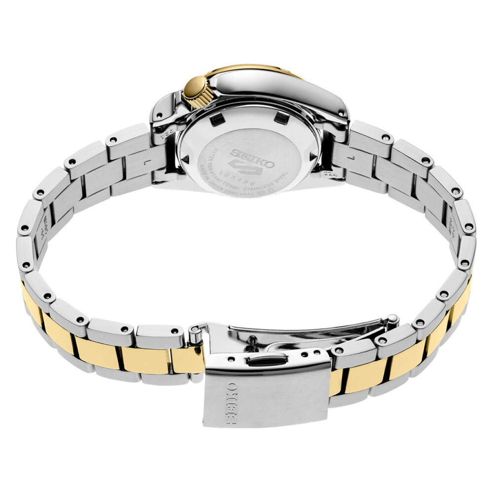 Seiko 5 Sports ‘Compact’ 28mm White Dial Two-Tone Steel Bracelet Watch