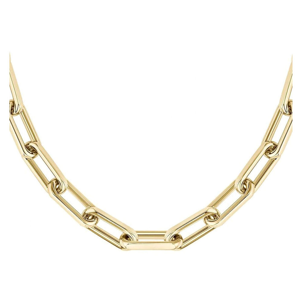 BOSS Halia Yellow Gold Stainless Steel Chain Link Necklace image number 1