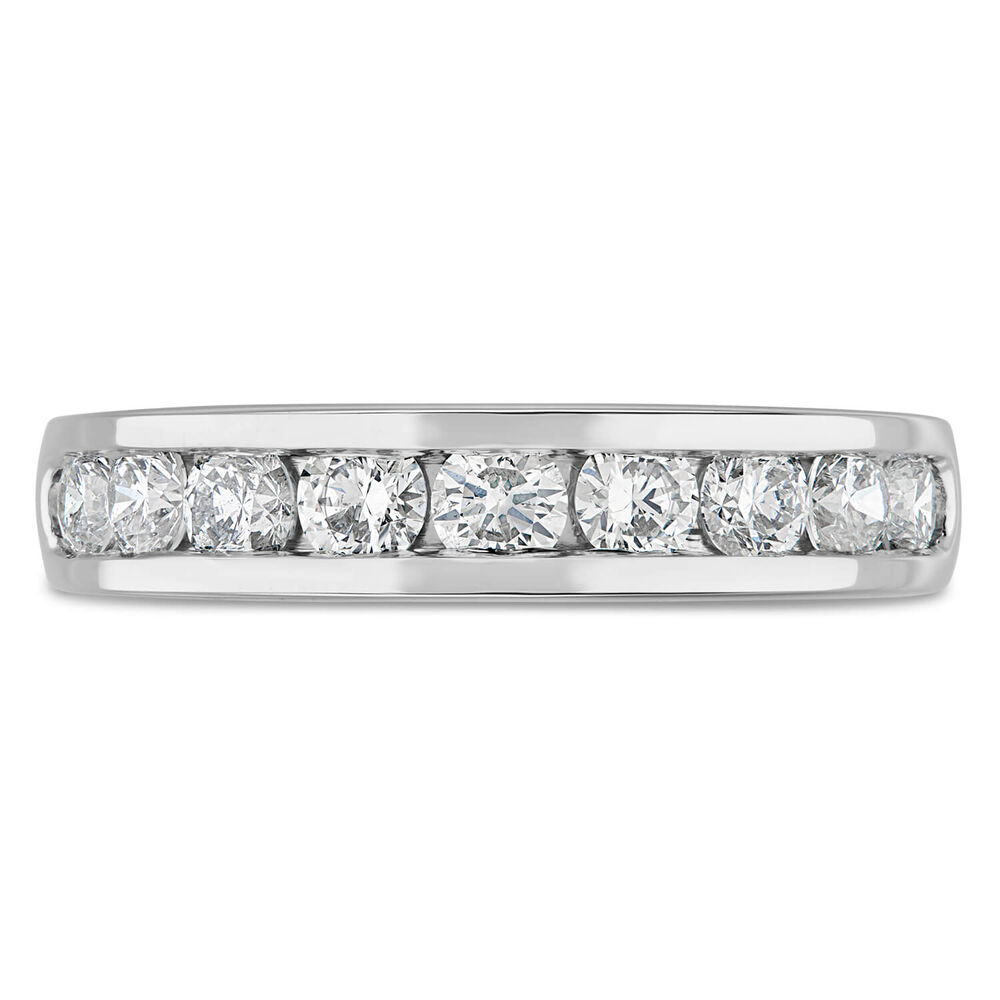 Platinum Brilliant Cut Diamond Channel Set Eternity 1.00ct Ring image number 1