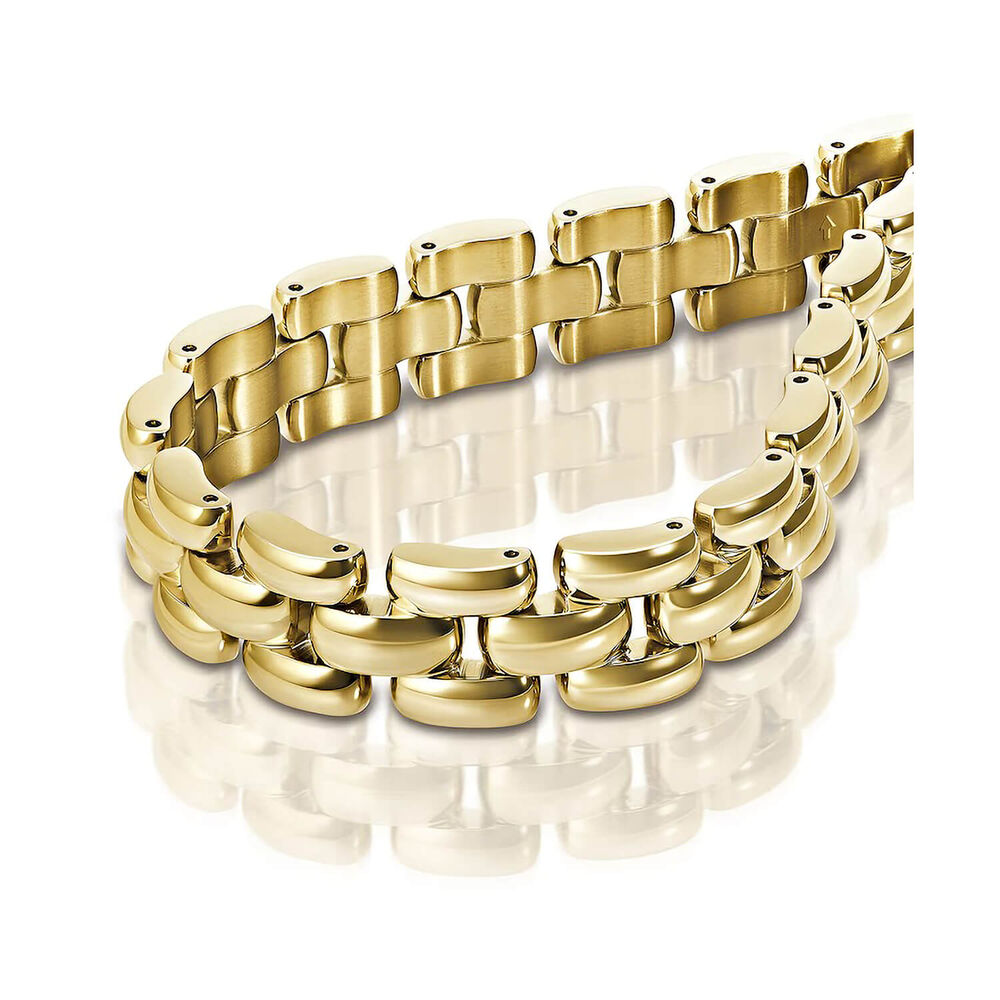 BOSS Violet Gold Tone Ion Plated Stainless Steel Bracelet