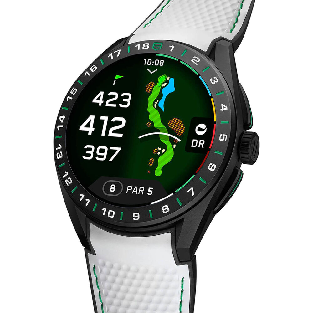 TAG Heuer Connected Calibre E5 Golf Edition 45mm Dial White Rubber Strap Watch image number 1