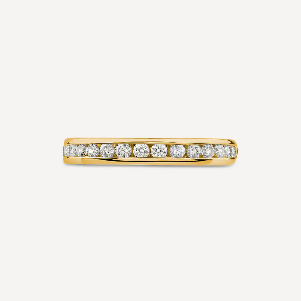 9ct Yellow Gold 3mm 0.35ct Diamond Channel Set Wedding Ring