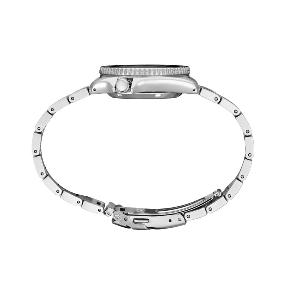 Seiko 5 Sports x Pink Panther Limited Edition 38mm Pink Dial Steel Bracelet Watch image number 4