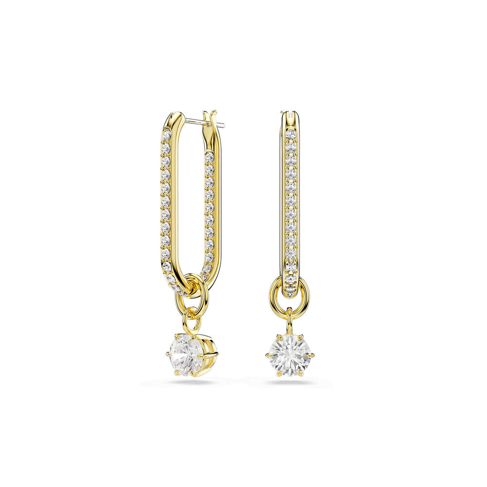 Swarovski Constella Crystals & Cubic Zirconia 18ct Yellow Gold Finished Drop Earrings