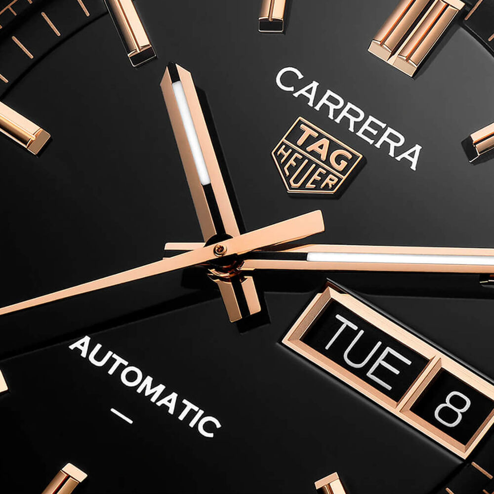 TAG Heuer Carrera Day-Date 41mm Black Dial Stainless Steel Bracelet Watch image number 2