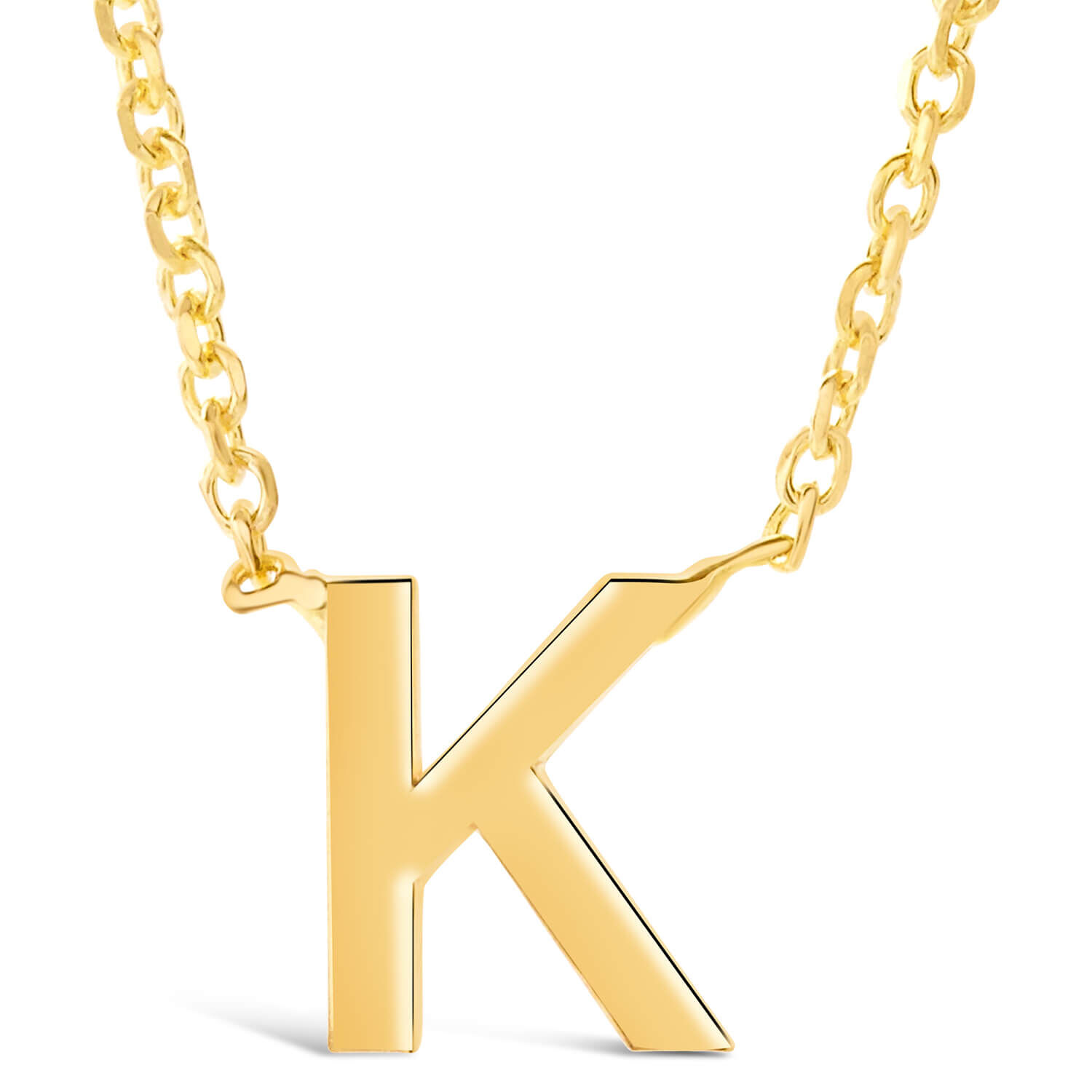 9ct Yellow Gold Petite Initial K 