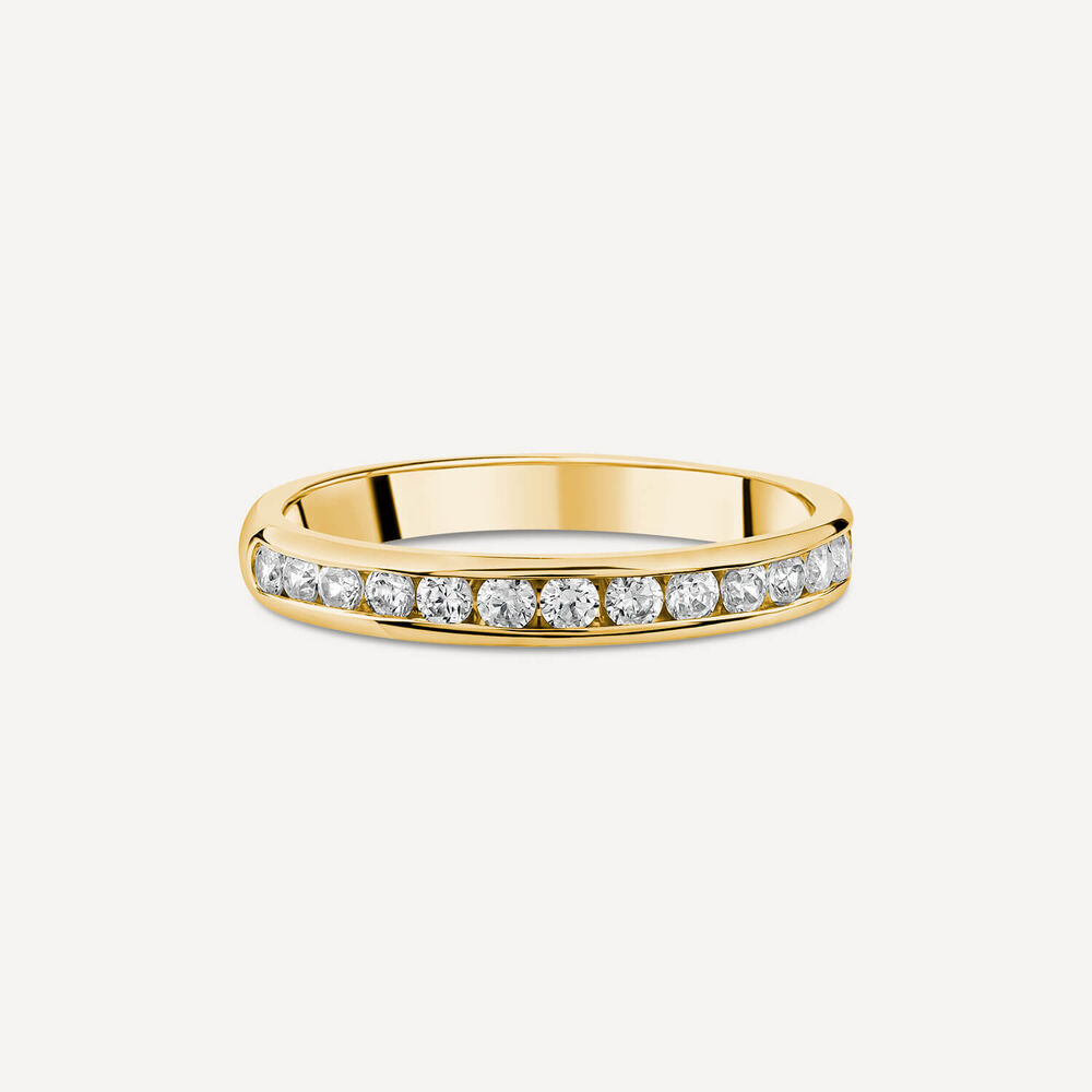 9ct Yellow Gold 3mm 0.35ct Diamond Channel Set Wedding Ring- (Special Order) image number 2