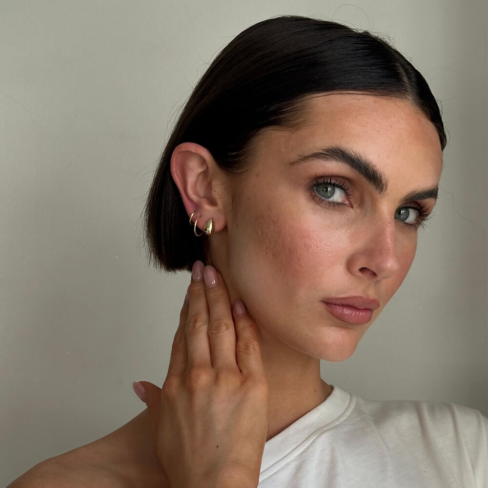 9ct Yellow Gold Polished Tear Stud Earrings