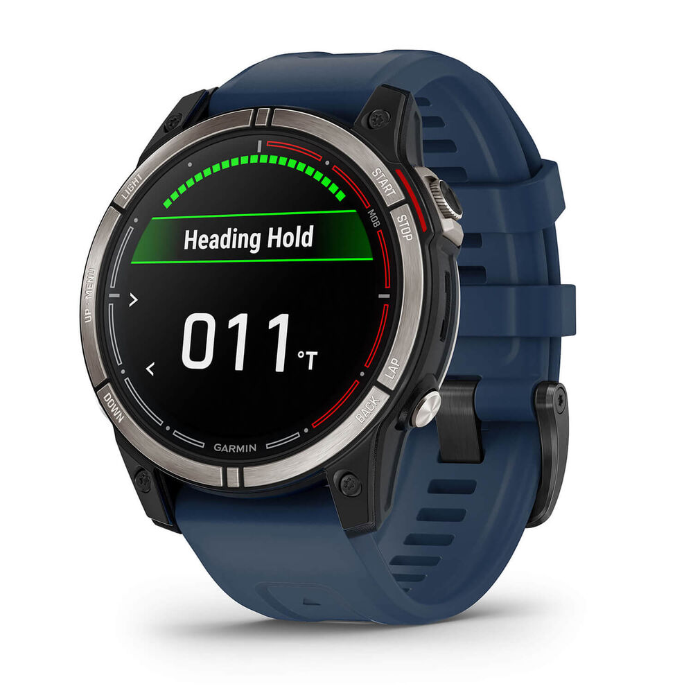 Garmin Quatix 7 Sapphire Edition Multi Function Blue Strap Watch image number 3