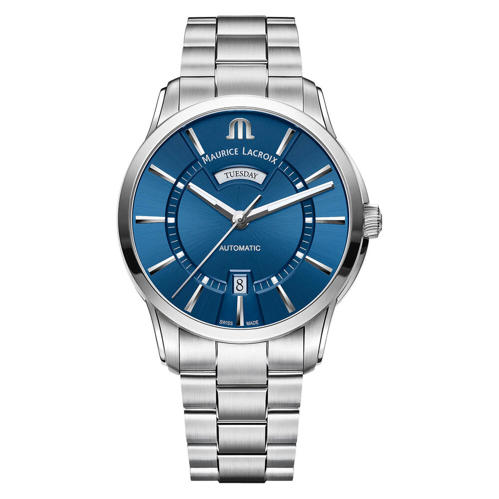 Maurice Lacroix Pontos 43mm Blue Dial Day & Date Steel Case Bracelet Watch image number 0
