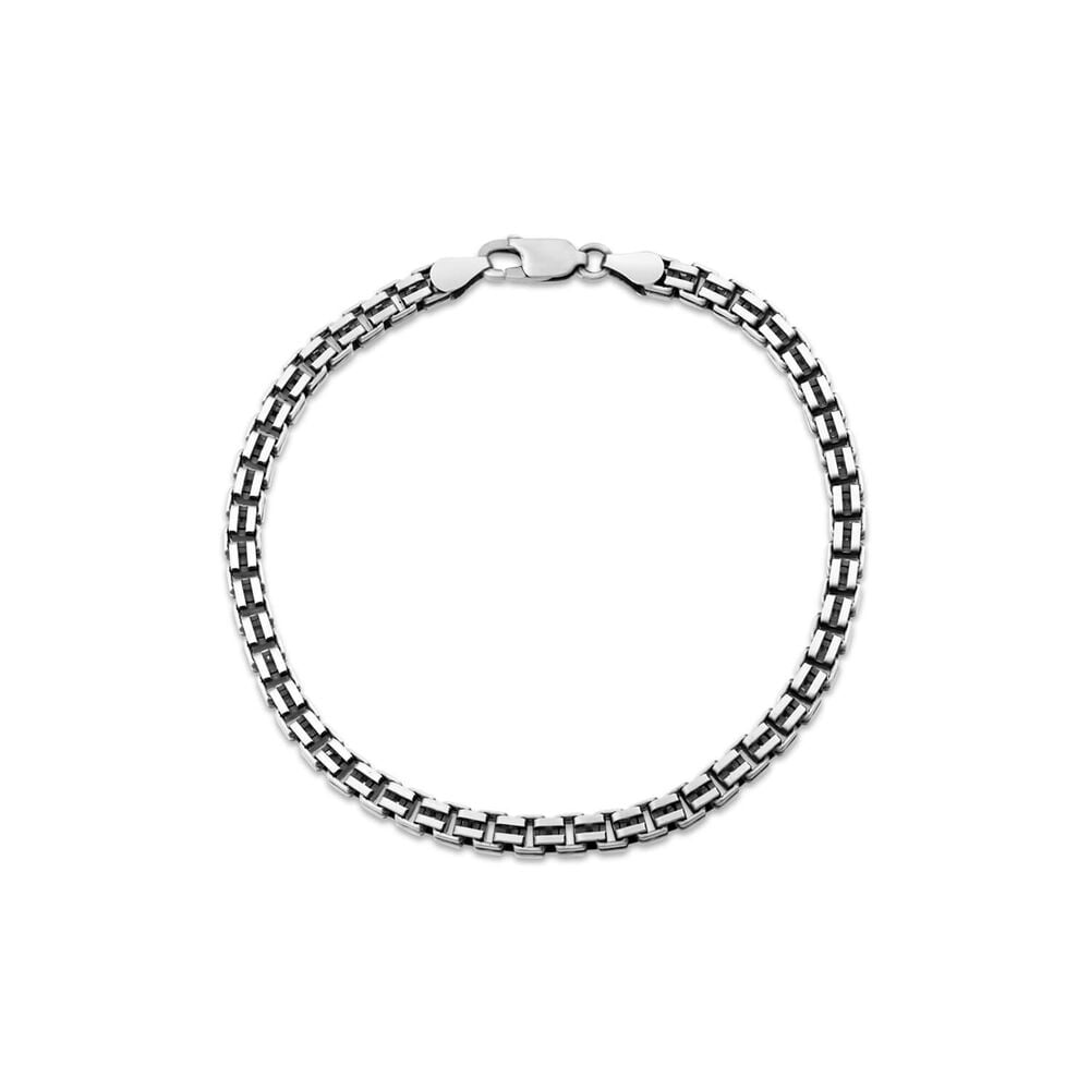 Sterling Silver Oxidised Box Bracelet image number 0