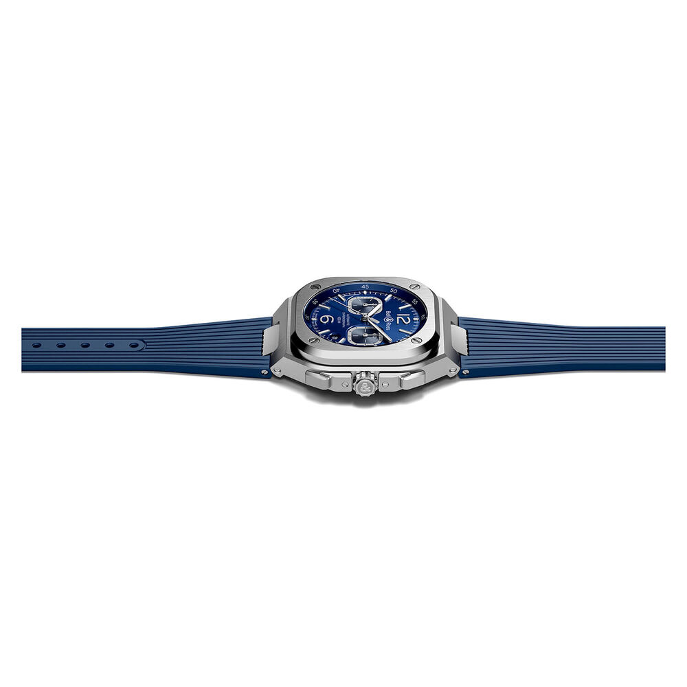 Bell & Ross BR05 Chrono Blue Dial Steel Case Blue Strap Watch