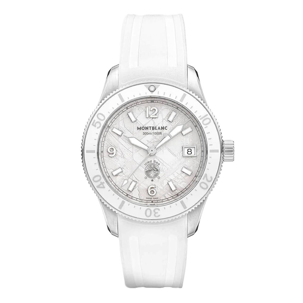 Montblanc Iced Sea Automatic Date 0 Oxygen 41mm White Dial Rubber Strap Watch
