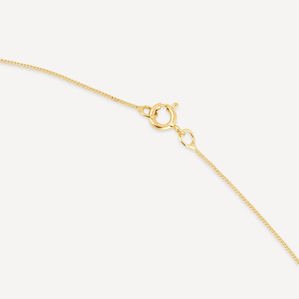 9ct Yellow Gold Carved Edge Oval Disc Pendant image number 3