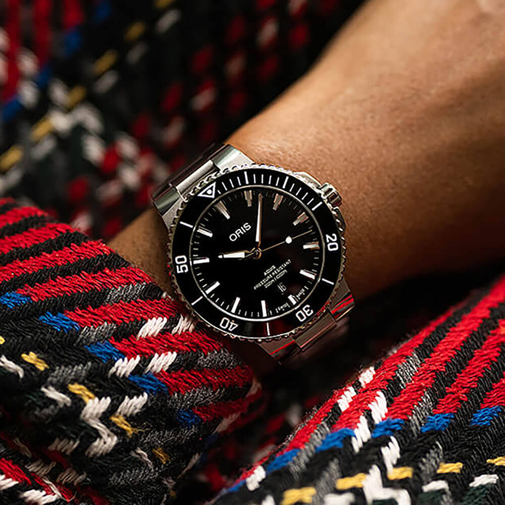 Oris Aquis Date 43.5mm Black Dial Stainless Steel Bracelet Watch image number 5