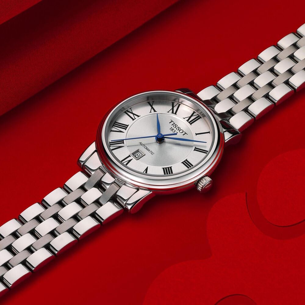 Tissot Carson Premium Automatic 30mm Silver Dial Steel Bracelet Watch image number 3