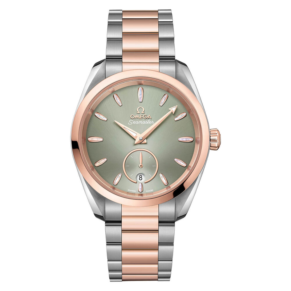 OMEGA Seamaster Aqua Terra 38mm Olive Dial Rose Gold & Steel Case Bracelet Watch image number 0
