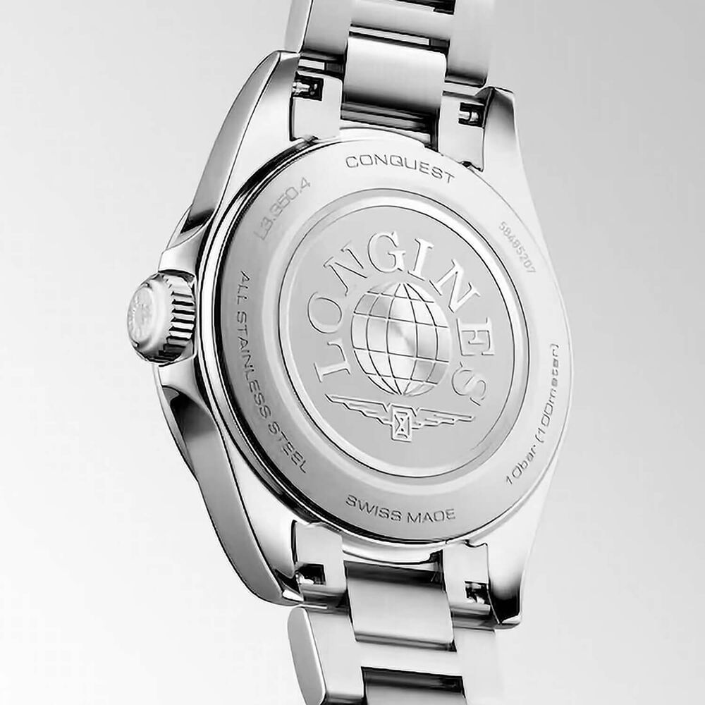 Longines Conquest 30mm White Dial Stainless Steel Bracelet Watch