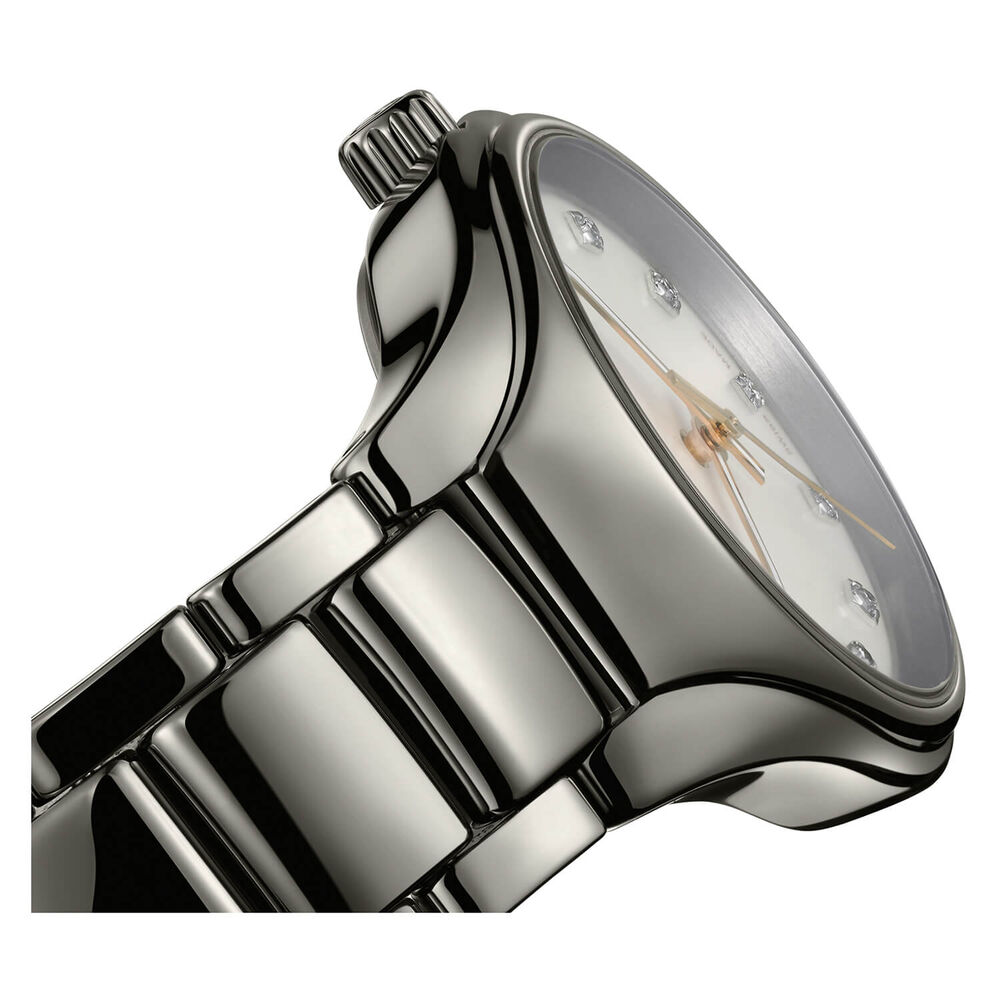 Pre-Owned Rado True 30mm White Dial Diamond Dots Ceramic Bracelet Watch image number 2
