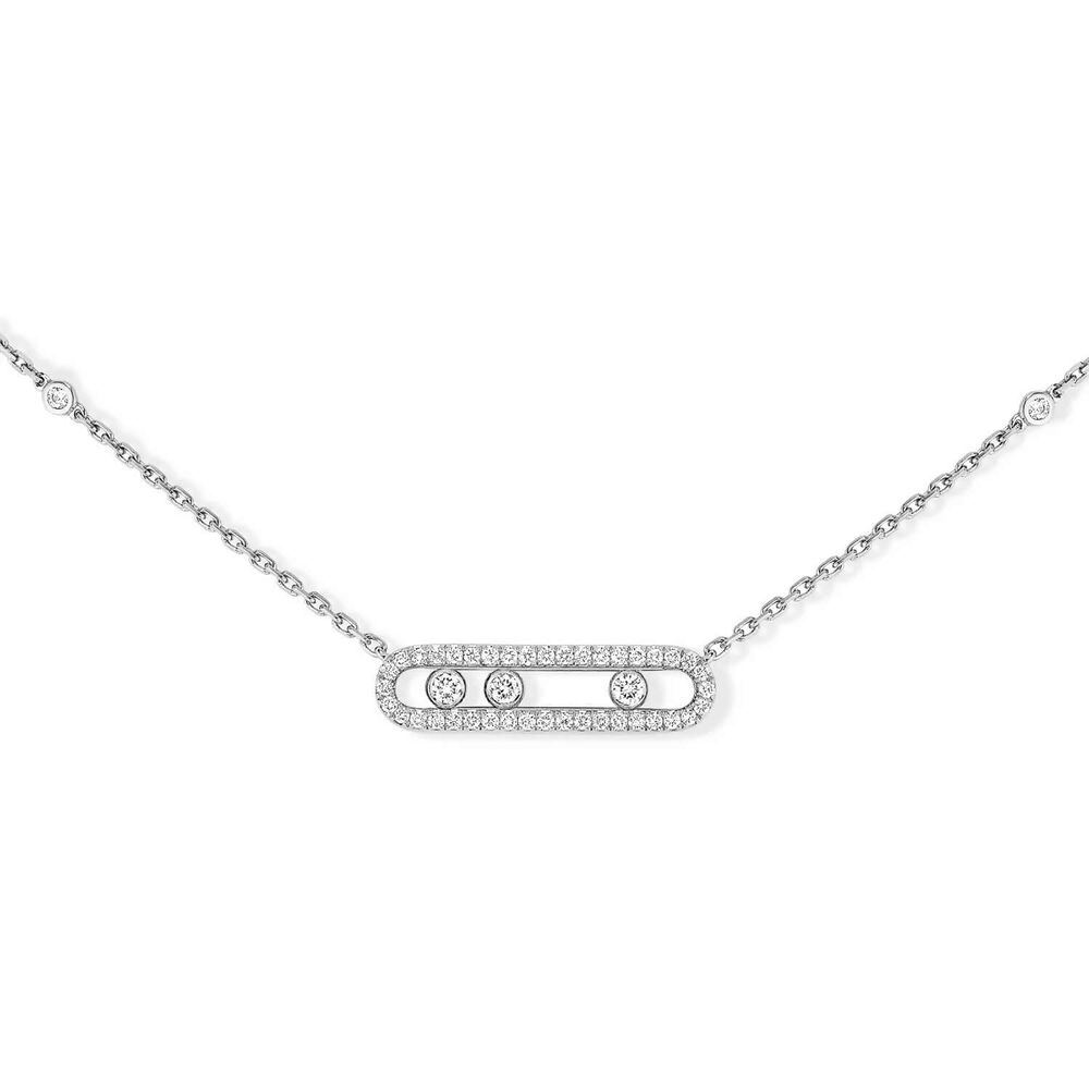 Messika Baby Move 18ct White Gold 0.35ct Pave Diamond Necklace