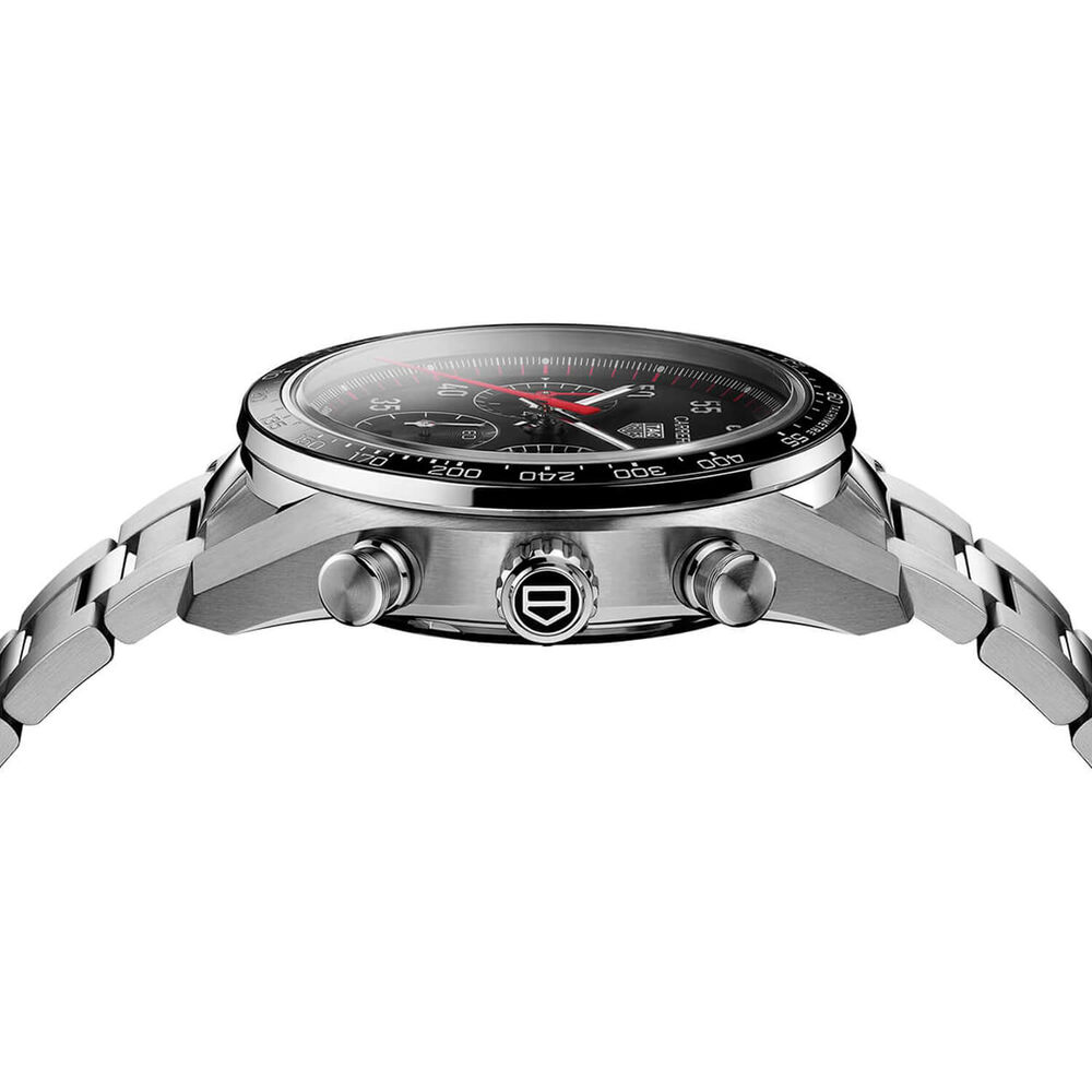 TAG Heuer Carrera Chronograph Sport 42mm Black Dial Steel Bracelet Watch