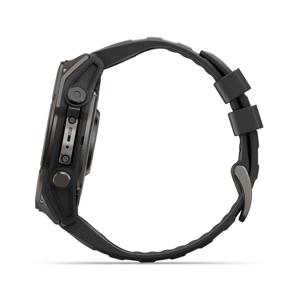 Garmin fenix 9 51mm Carbon Grey DLC Titanium Black Silicone Strap Watch
