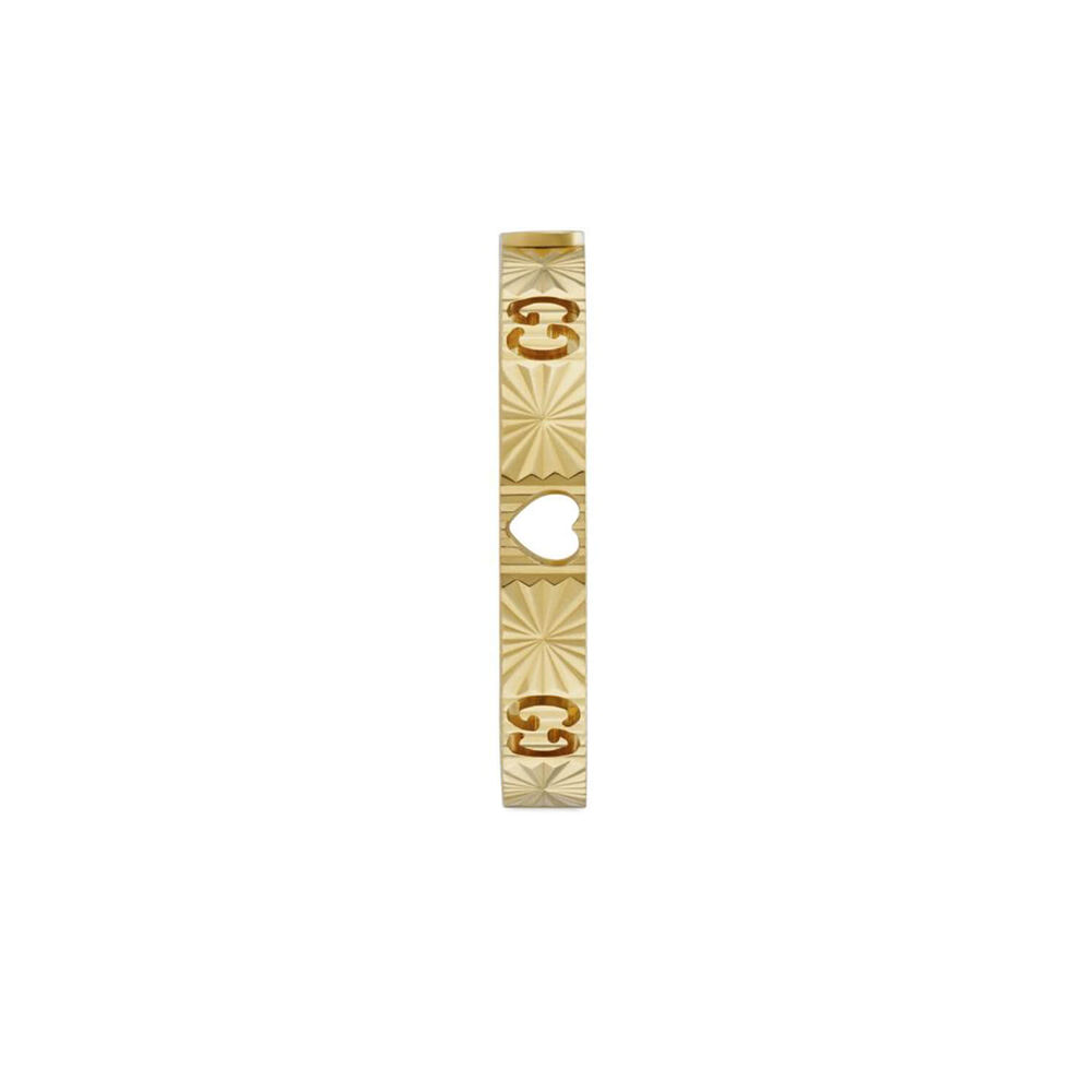 Gucci Icon 3mm Yellow Gold Diamond Stone Ring (Size 13) image number 3