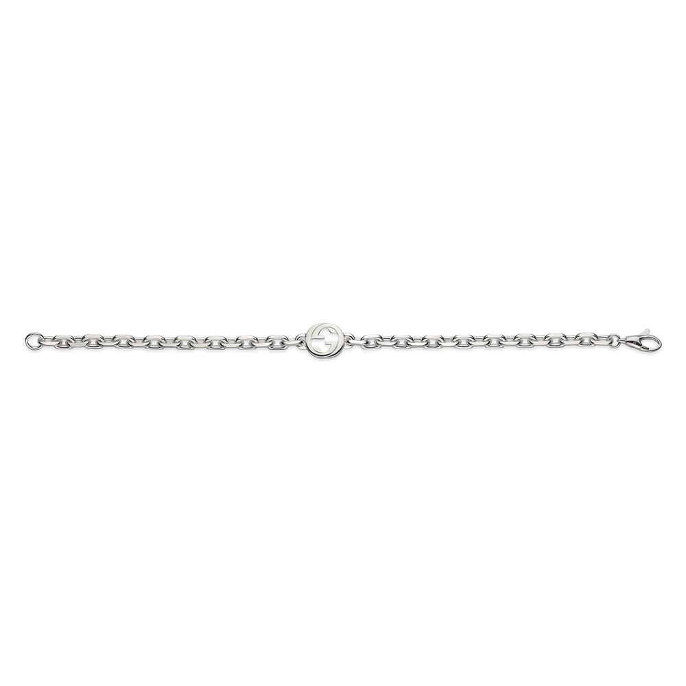 Gucci Interlocking Silver Chain Bracelet (Size M, 17cm)