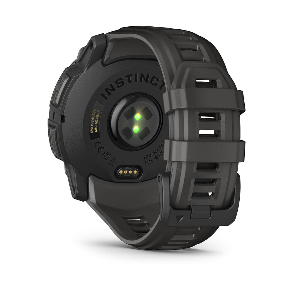 Garmin Instinct 3 AMOLED 50mm Black Bezel Charcoal Silicon Strap Watch image number 8