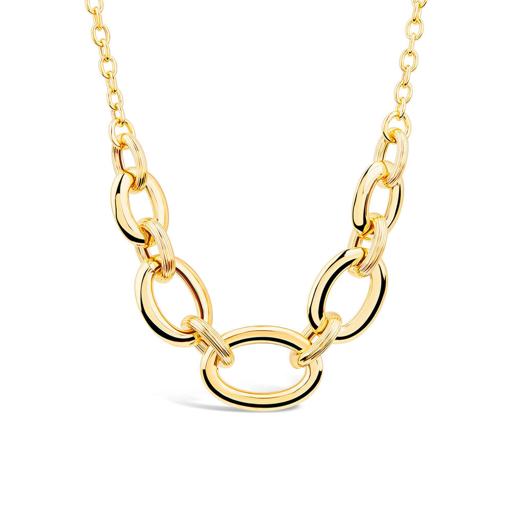 9ct Yellow Gold Curb Link Centre Necklet image number 0