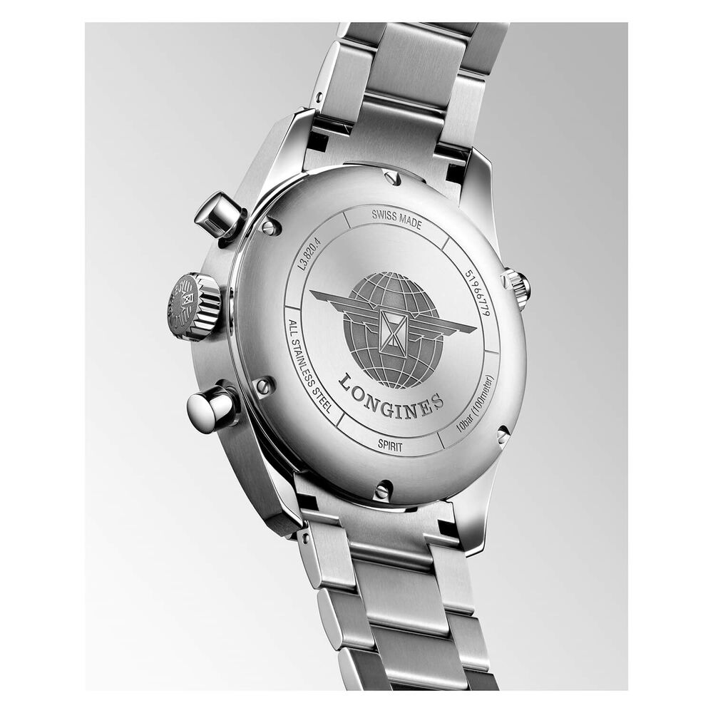 Longines Spirit Automatic 42mm Chronograph Black Dial Steel Case Bracelet Watch image number 6