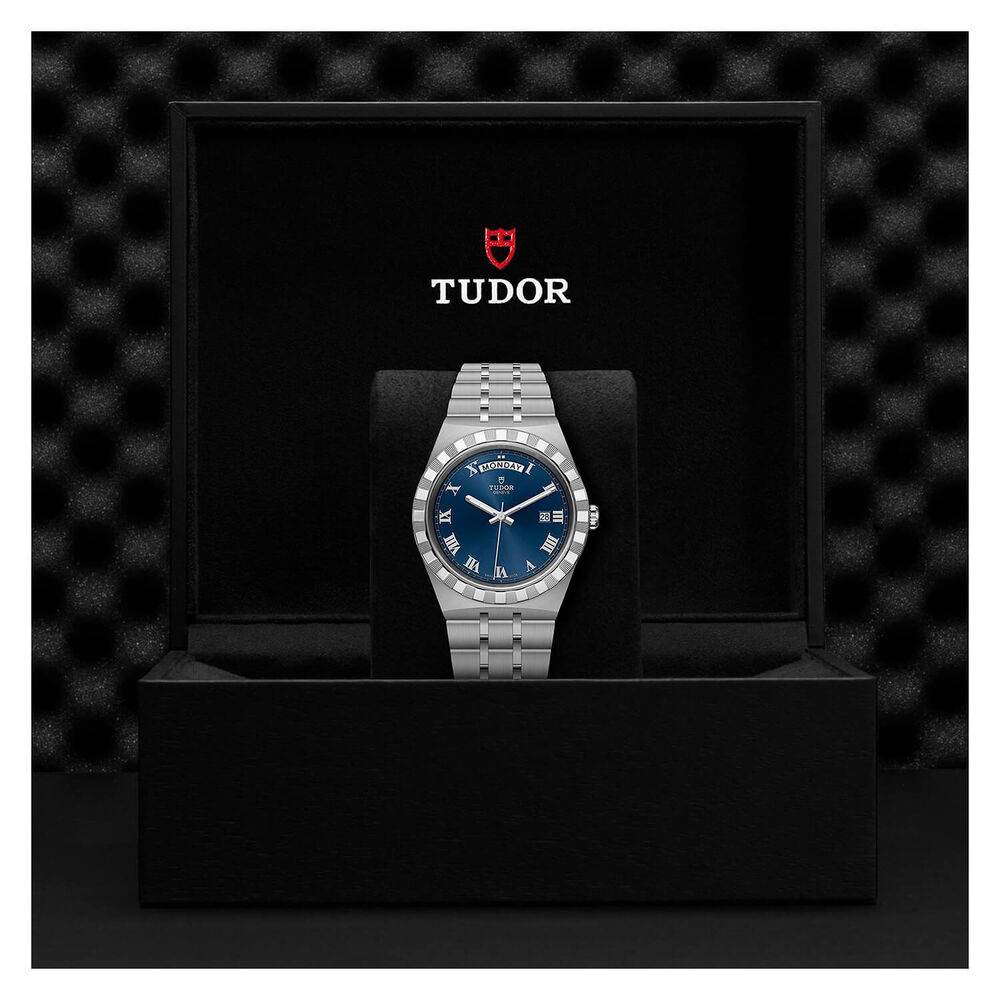 TUDOR Royal 41mm Blue Roman Numerals Dial Day & Date Steel Case Bracelet Watch image number 3