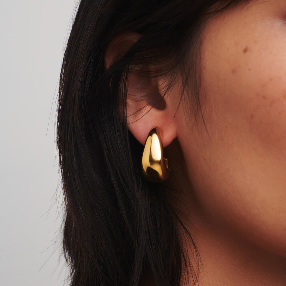Missoma 18ct Gold Plated Brass Dome Medium Hoop Earrings