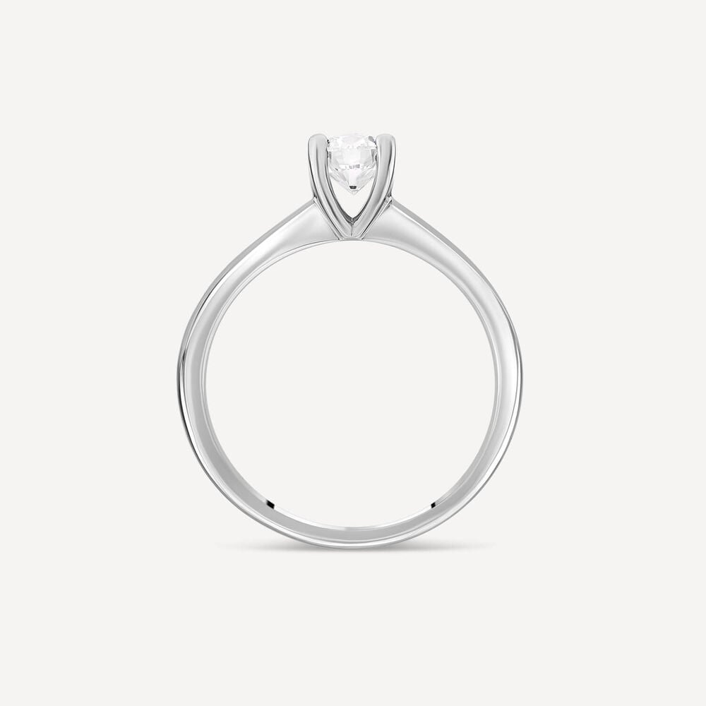 Platinum 0.50ct Round Diamond Four Claw Solitaire Ring