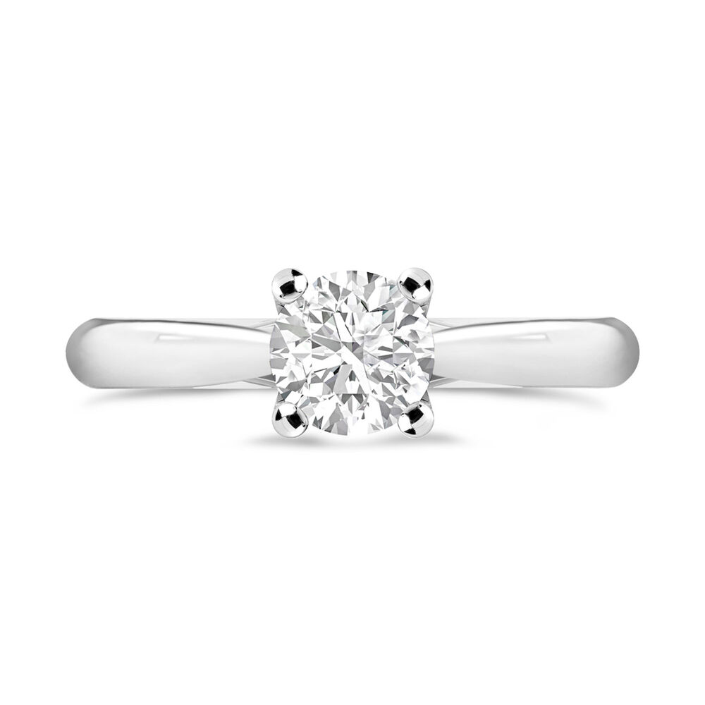 Platinum 1.00ct Round Diamond Orchid Setting Ring image number 2