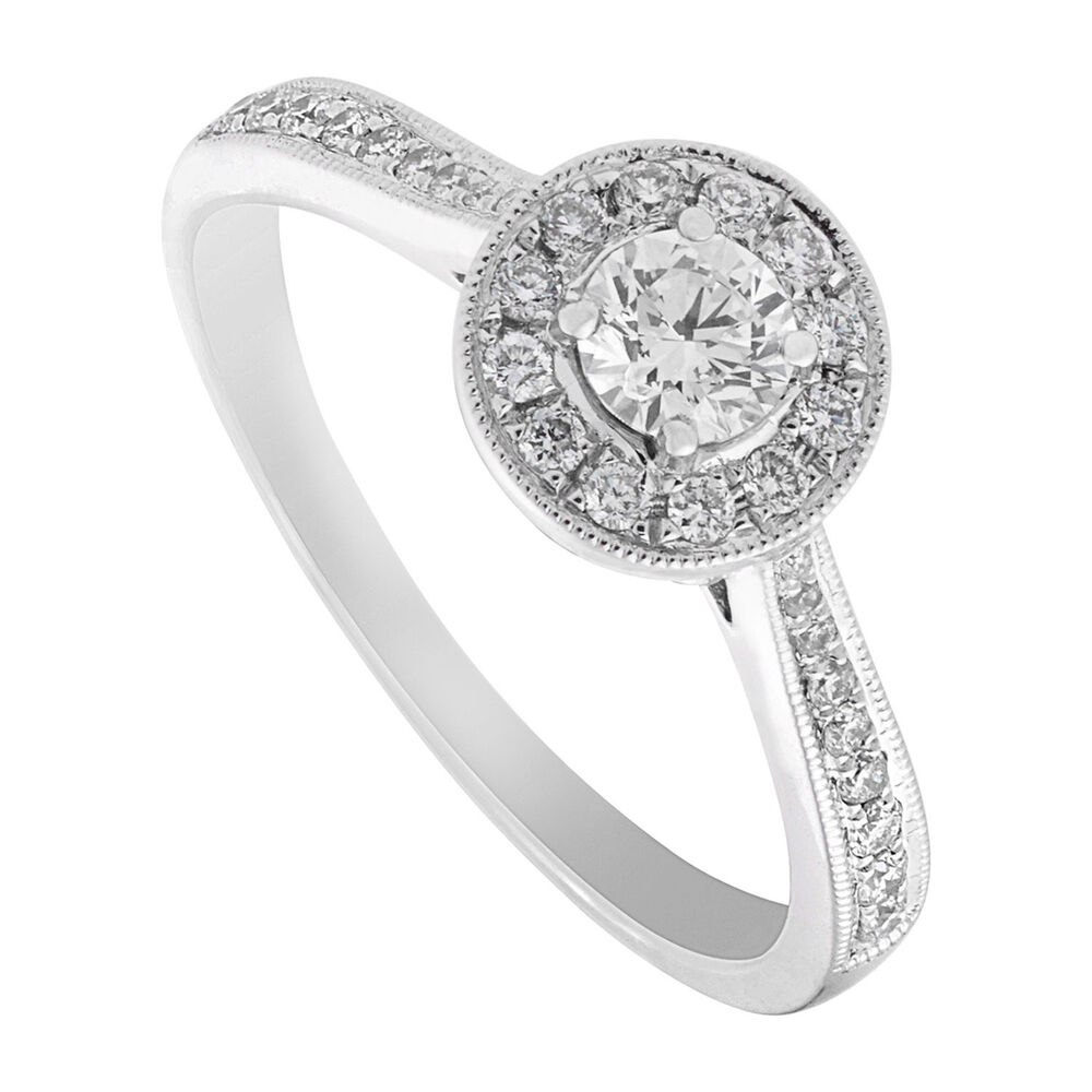 18ct White Gold 0.52 Carat Diamond Cluster Ring image number 0